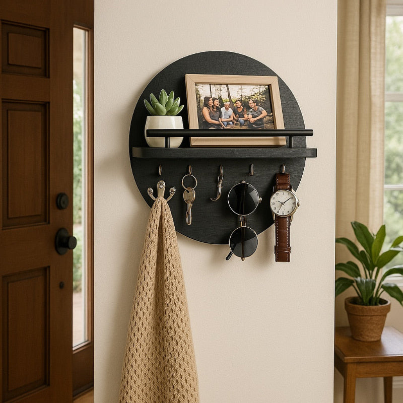 Orvyn | Modern Round Wall Key Holder for Organised Storage 11