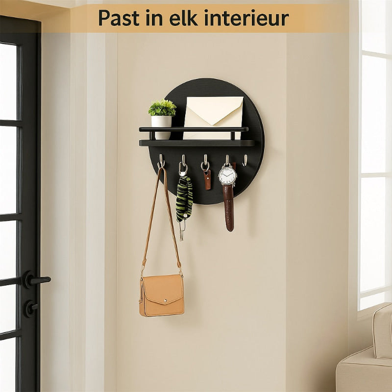 Orvyn | Modern Round Wall Key Holder for Organised Storage 21