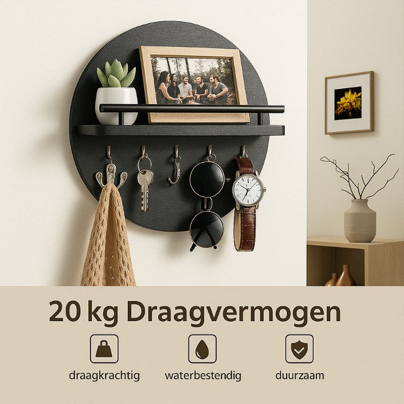 Orvyn | Modern Round Wall Key Holder for Organised Storage 31