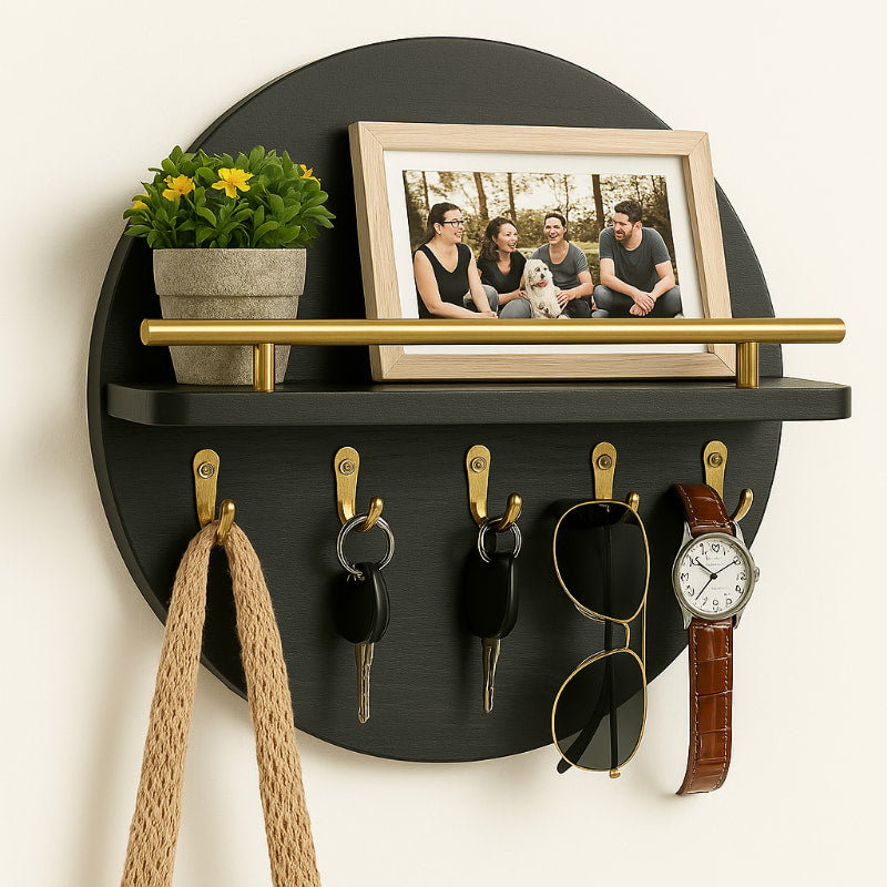 Orvyn | Modern Round Wall Key Holder for Organised Storage 4