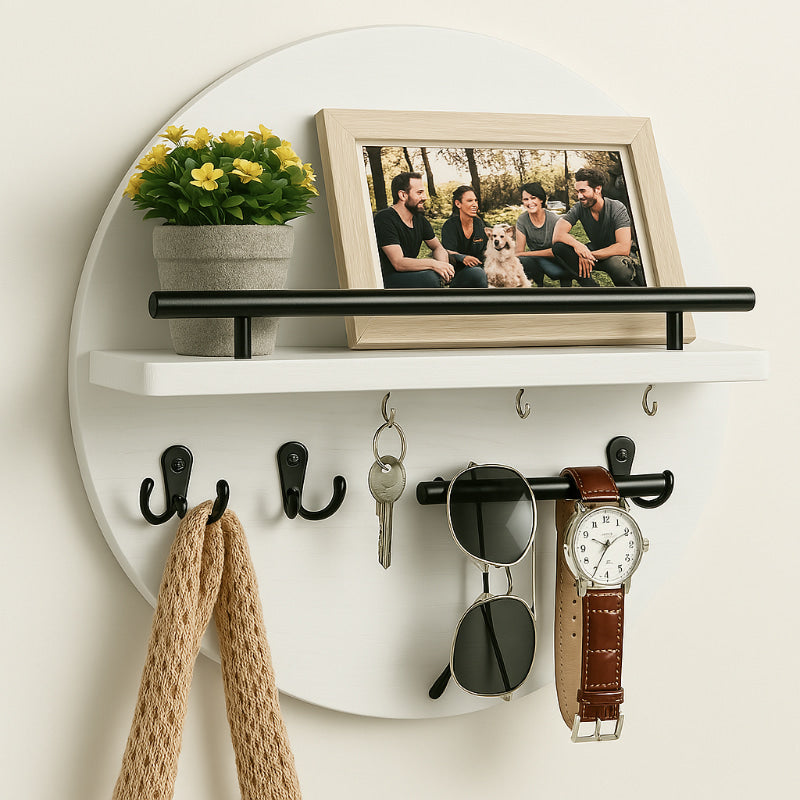 Orvyn | Modern Round Wall Key Holder for Organised Storage 8