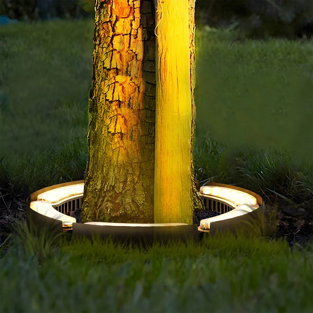 Outdoor LED Landscape Arc Ring Light with IP65 Waterproof Aluminum Frame – Warm White and RGB Options for Garden and Pathway Illumination 7