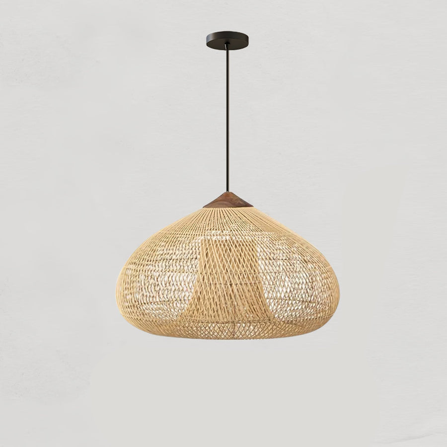 RattanGlow Elegant Handcrafted Organic Rattan Pendant Light Fixture 31
