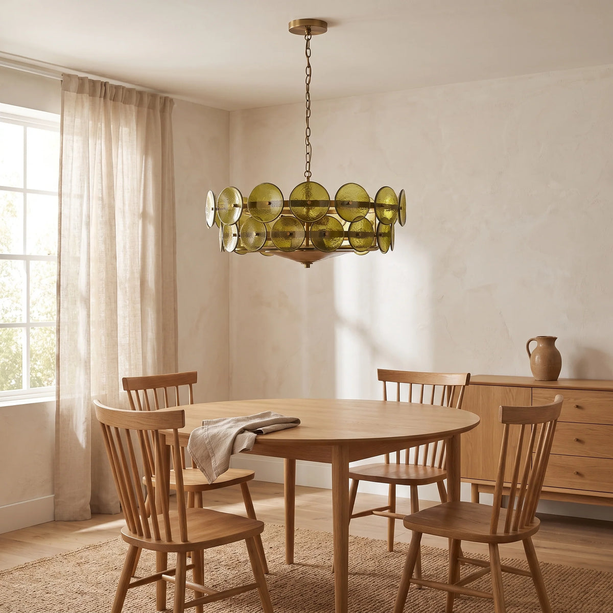 Retro Glass Chandelier Light with Colored Stones – Adjustable Height, Multiple Sizes for Living Room, Dining Room, and Bedroom 8