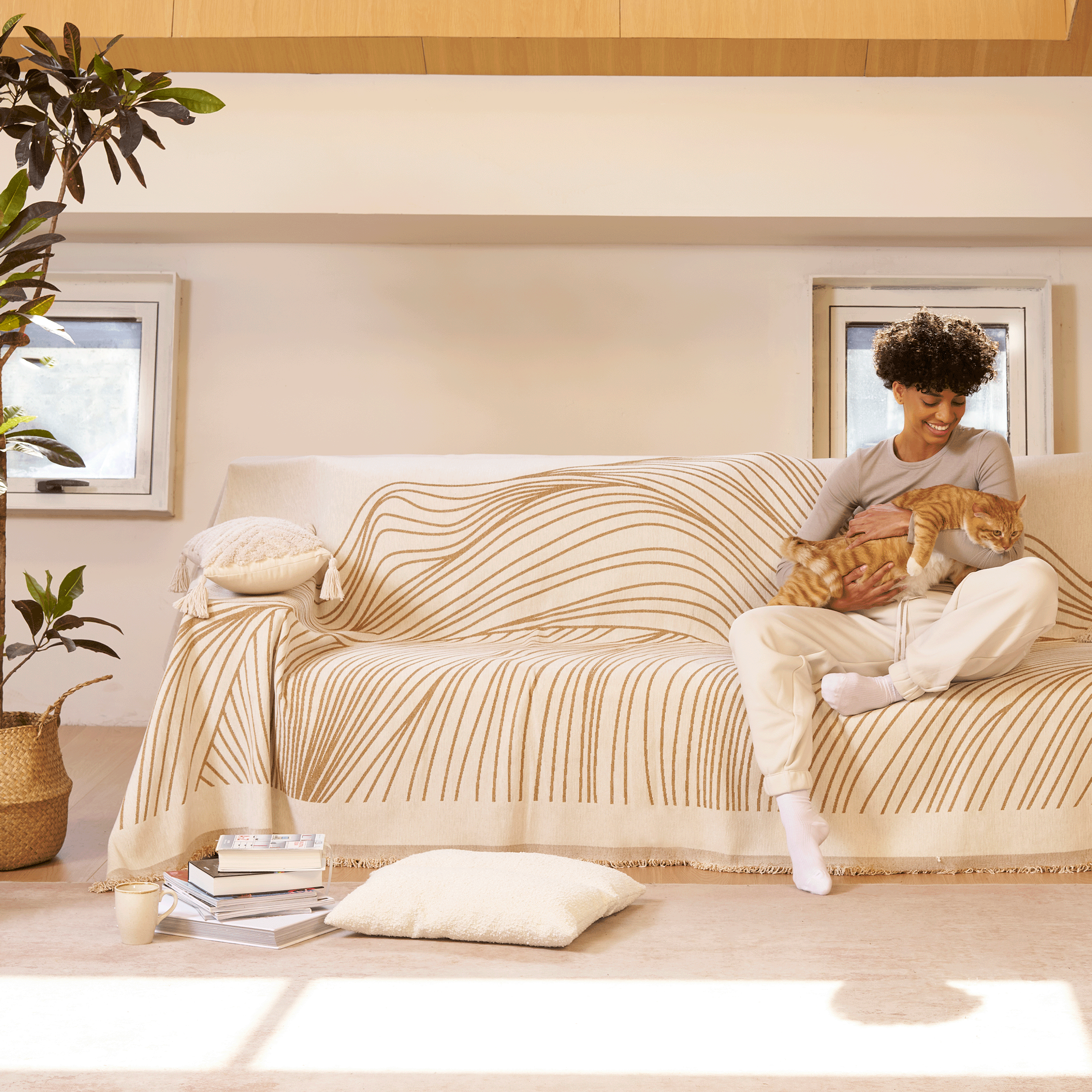 Reversible Celine Sofa Cover | Soft, Durable, Pet-Friendly Slipcover | Machine Washable - Styyler