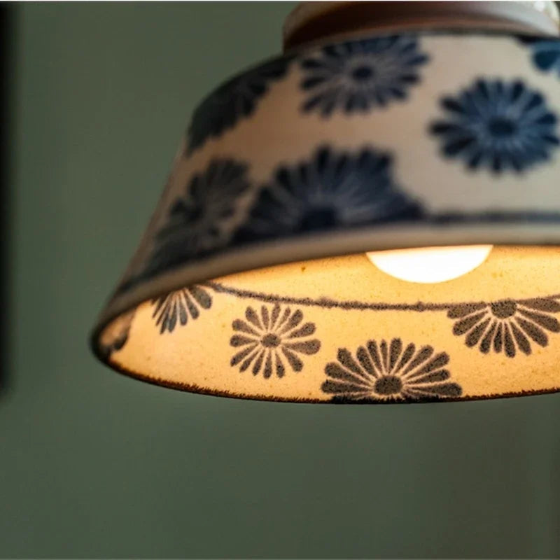 Ronja Kitchen Pendant Lighting with Hand-Painted Ceramic Shade and Copper Fixture 2