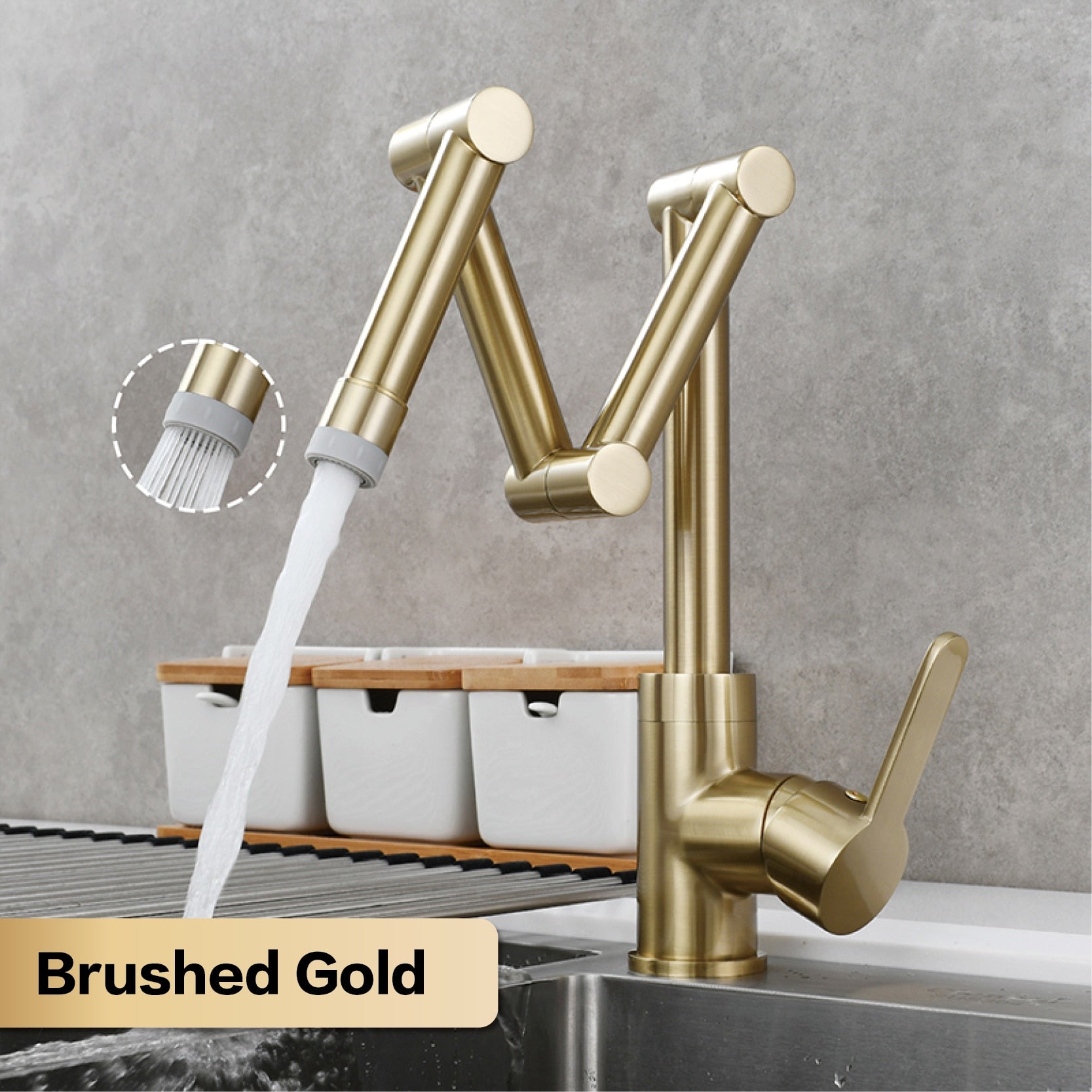 Sailea Pot Filler Faucet with Extendable Arm and Dual Handles 7
