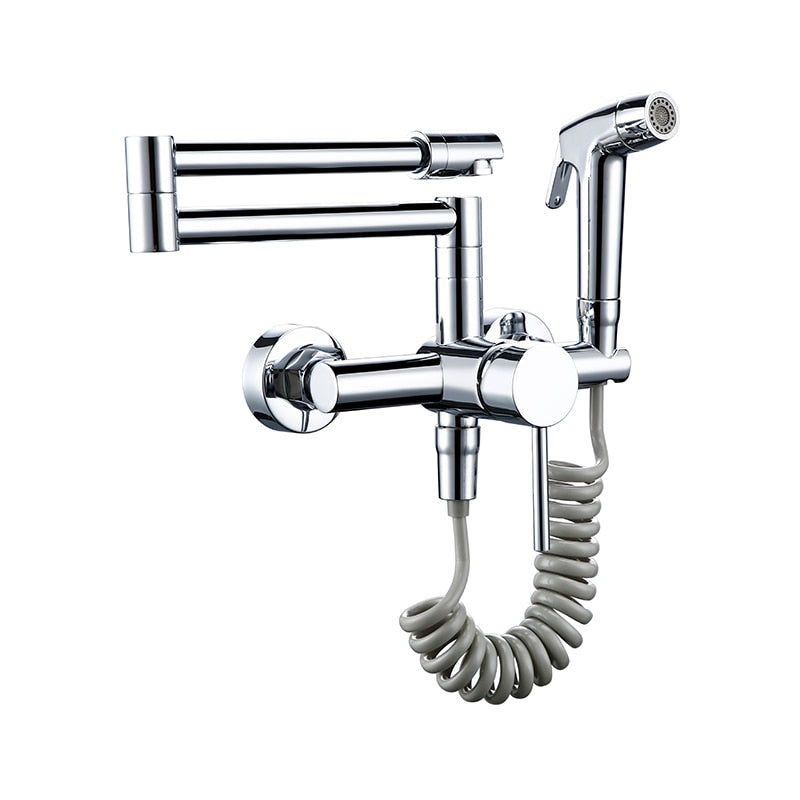 Savena Brass Kitchen Tap with Extendable Arm and 360-Degree Swivel for Pot Filling 3