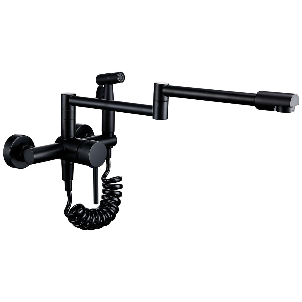 Savena Brass Kitchen Tap with Extendable Arm and 360-Degree Swivel for Pot Filling 6