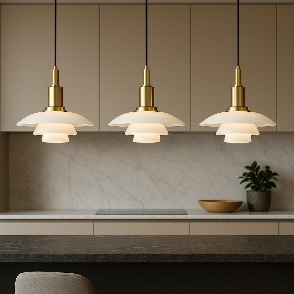 ScandiGlow | Modern Elegant Glass Pendant Light for Kitchen 7
