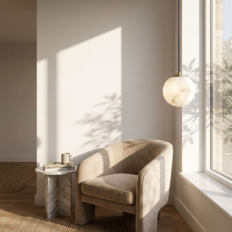 Selvia | Alabaster Pendant Light for Soft Ambient Glow