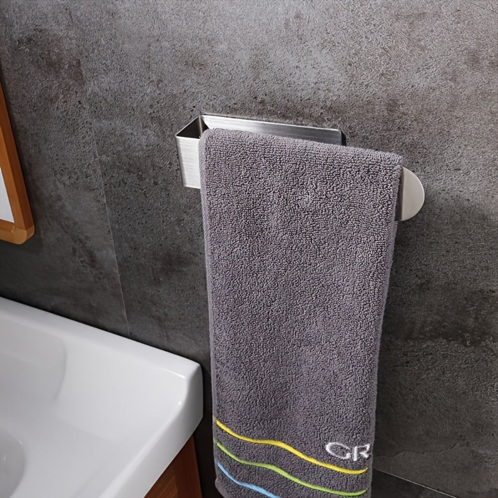 Sleek Stainless Steel Towel Rack | Wall-Mounted Design for Space-Saving Storage in Modern Bathrooms 3