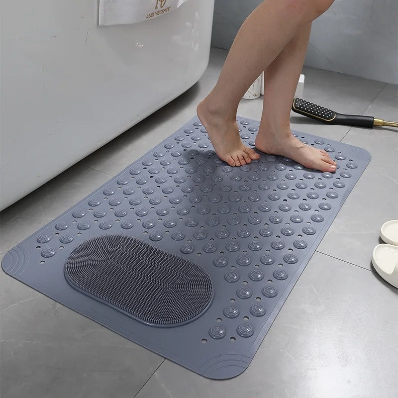 Softiva | Anti-Slip Shower Mat with Foot Scrubber for Safe Hygiene Care 0