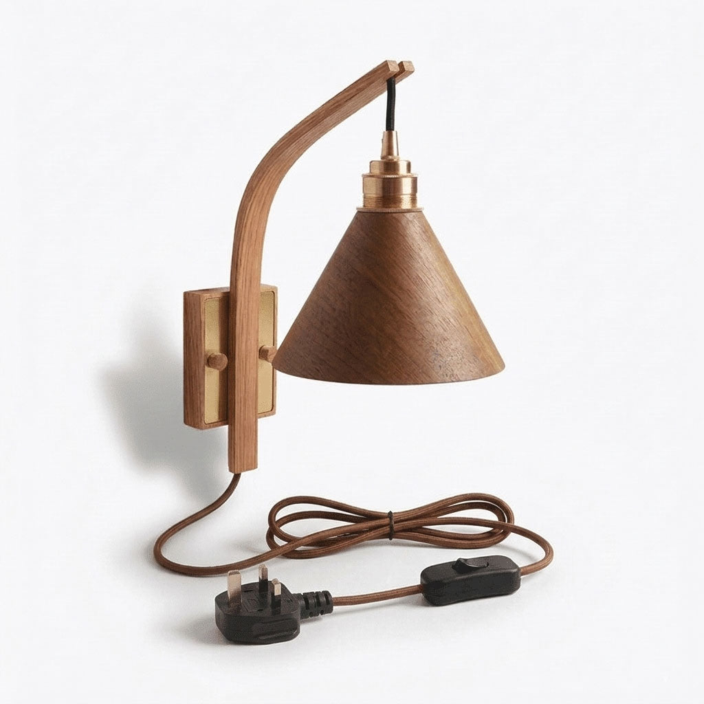 Timba | Elegant Modern Plug-in Wall Sconce Lighting with Brass Accent