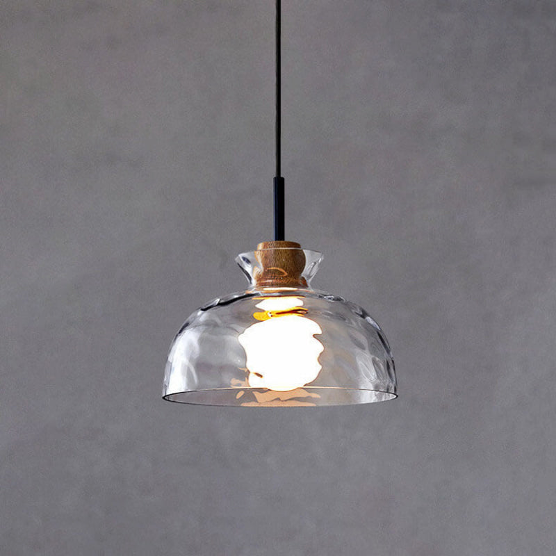 Torya | Wood Accent Glass Pendant Light for Modern Kitchen Illumination 0