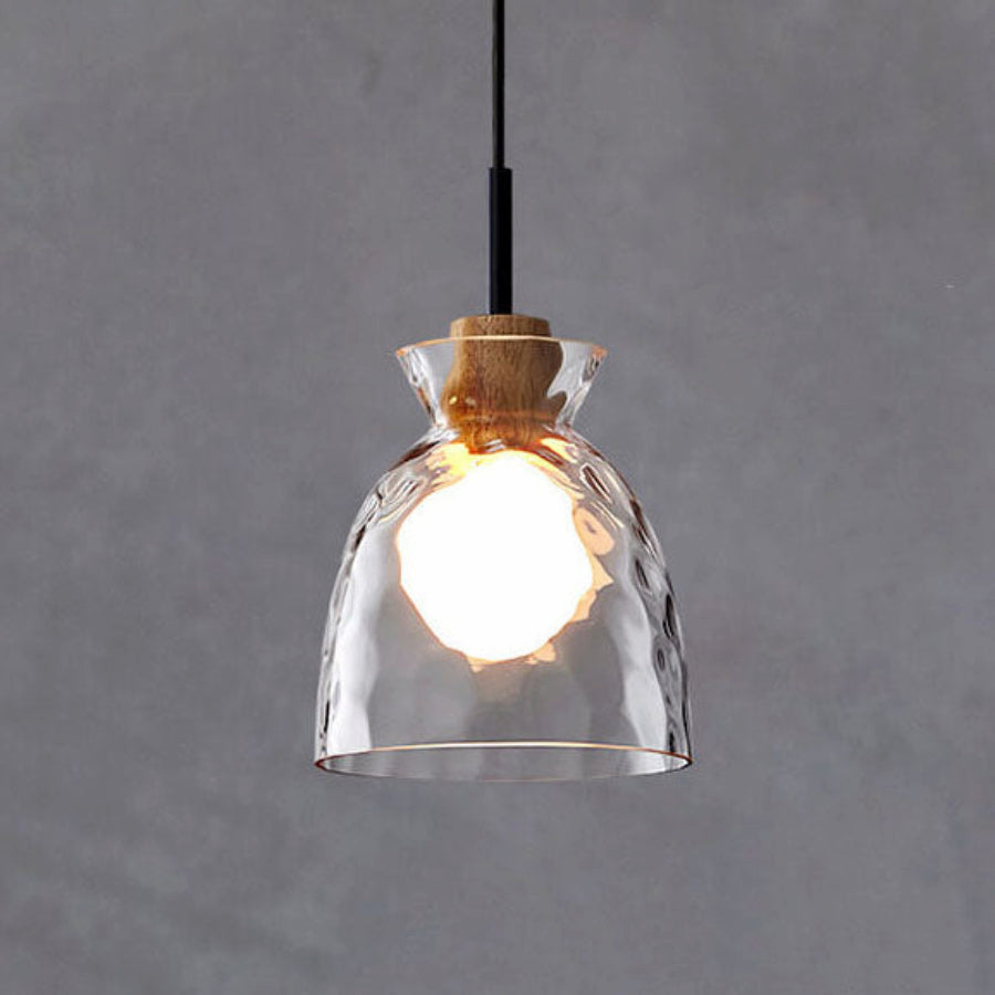 Torya | Wood Accent Glass Pendant Light for Modern Kitchen Illumination 1