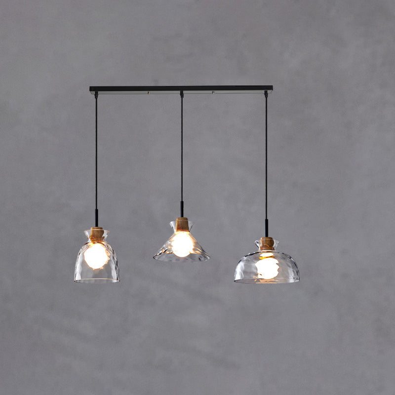 Torya | Wood Accent Glass Pendant Light for Modern Kitchen Illumination 6