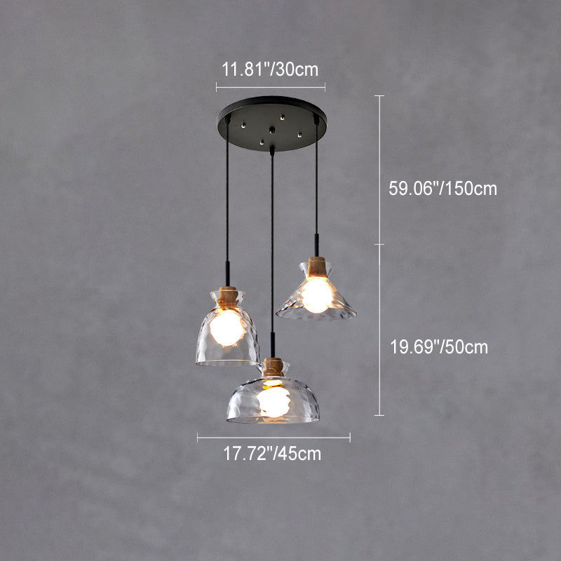 Torya | Wood Accent Glass Pendant Light for Modern Kitchen Illumination 7