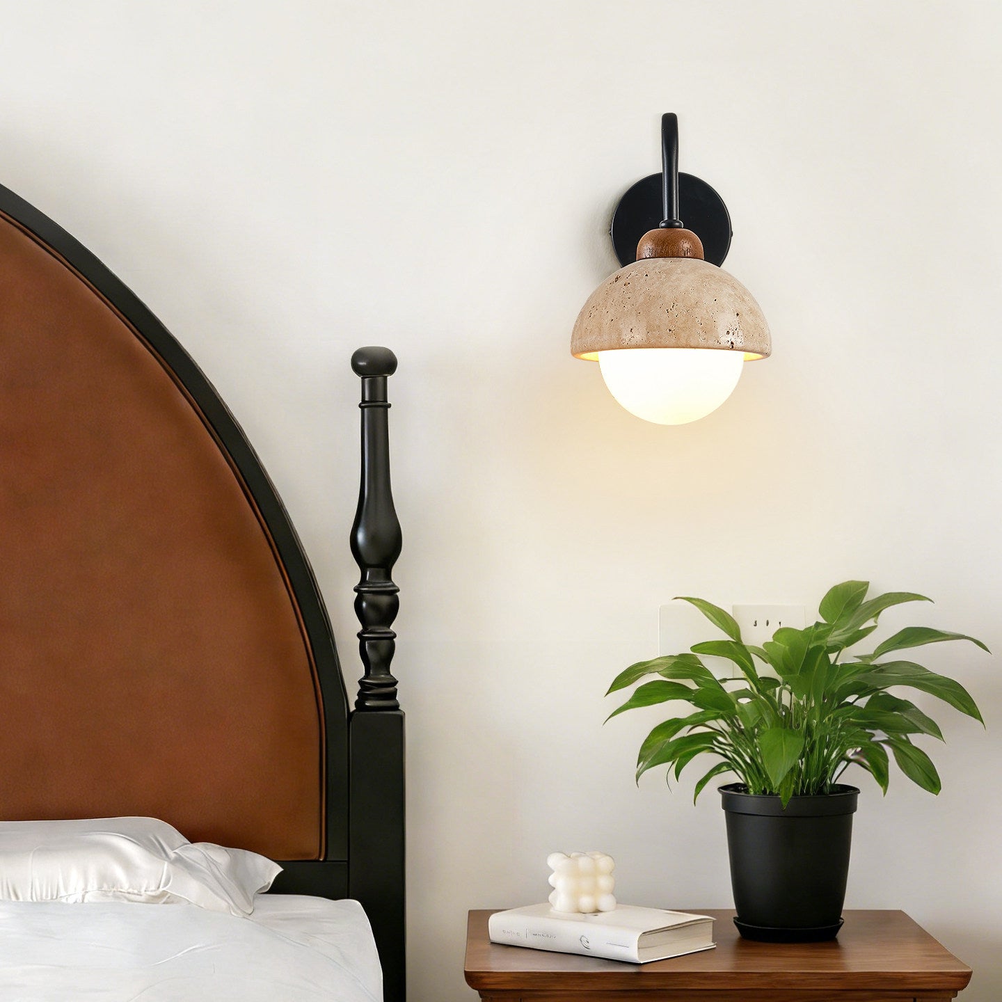 TravertineGlow | Elegant Contemporary Bathroom Wall Light Sconce 3