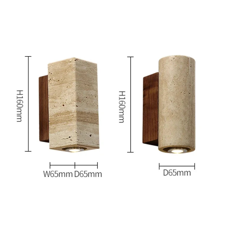 TravertineGlow | Elegant Minimalist Natural Stone Wall Sconce Lighting 4