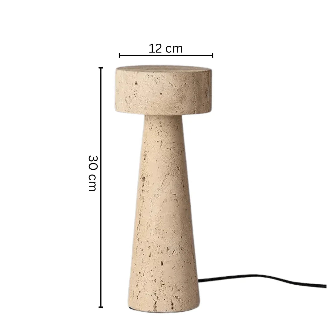 TravertineGlow | Elegant Natural Stone Bedside Table Lamp with LED 0