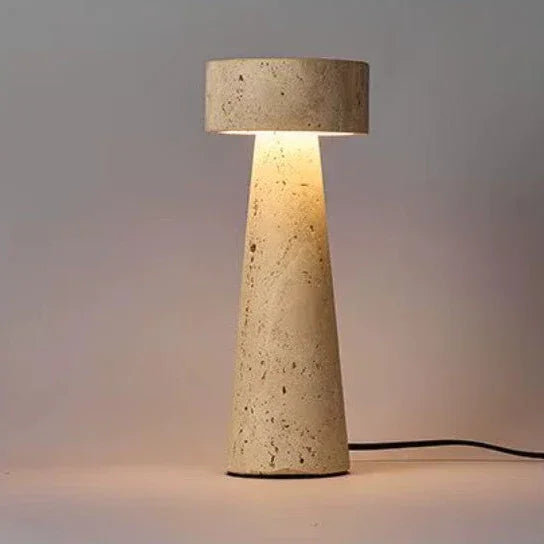 TravertineGlow | Elegant Natural Stone Bedside Table Lamp with LED 5