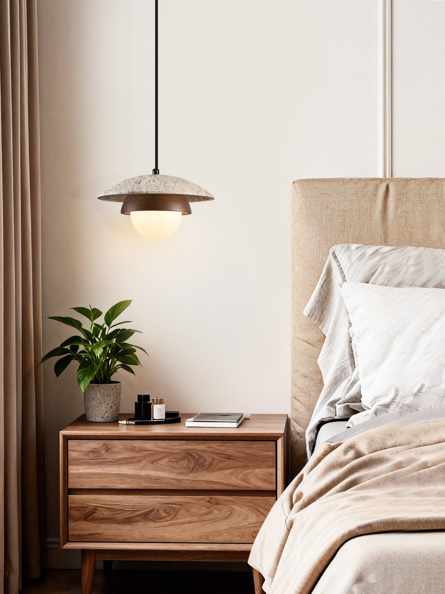TravertineGlow | Elegant Rustic Modern Kitchen Pendant Lighting Fixture 3