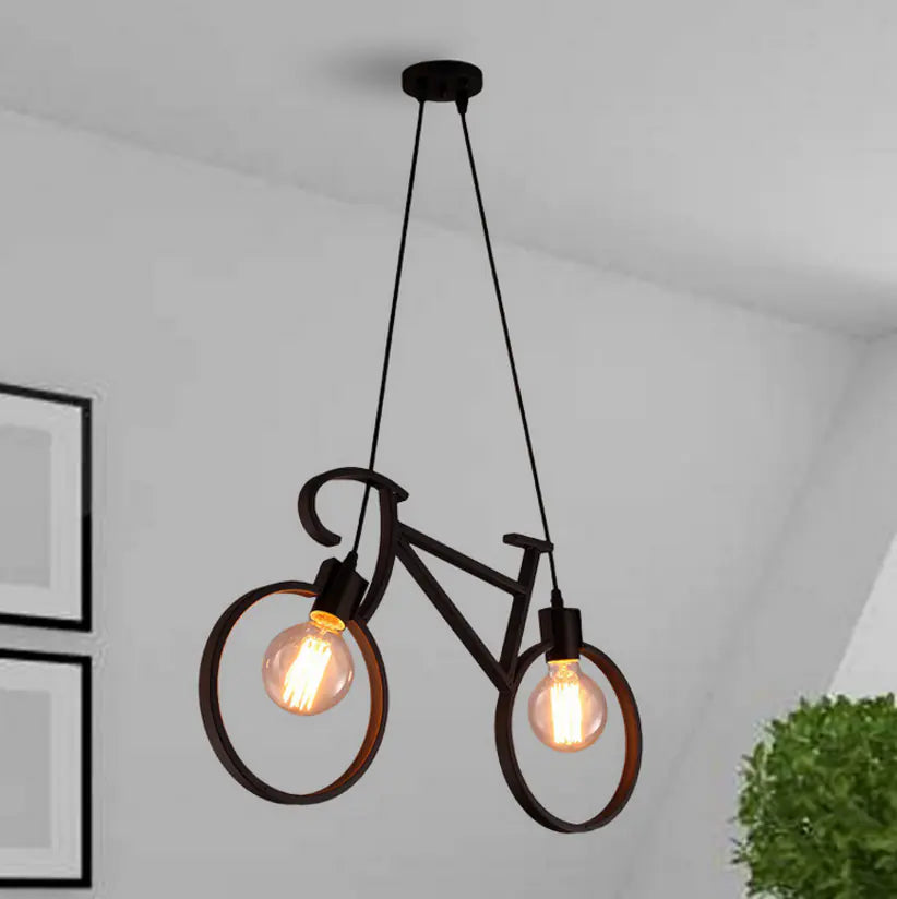 Nordic Modern Minimalist Double-Head Bicycle Pendant Light - Styyler