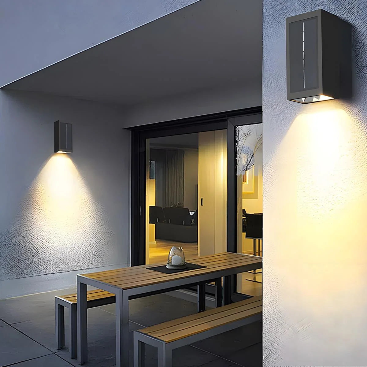 Up Down Solar Wall Light with Dual Direction LED, Remote Control, IP65 Waterproof, Warm White 3000K 1