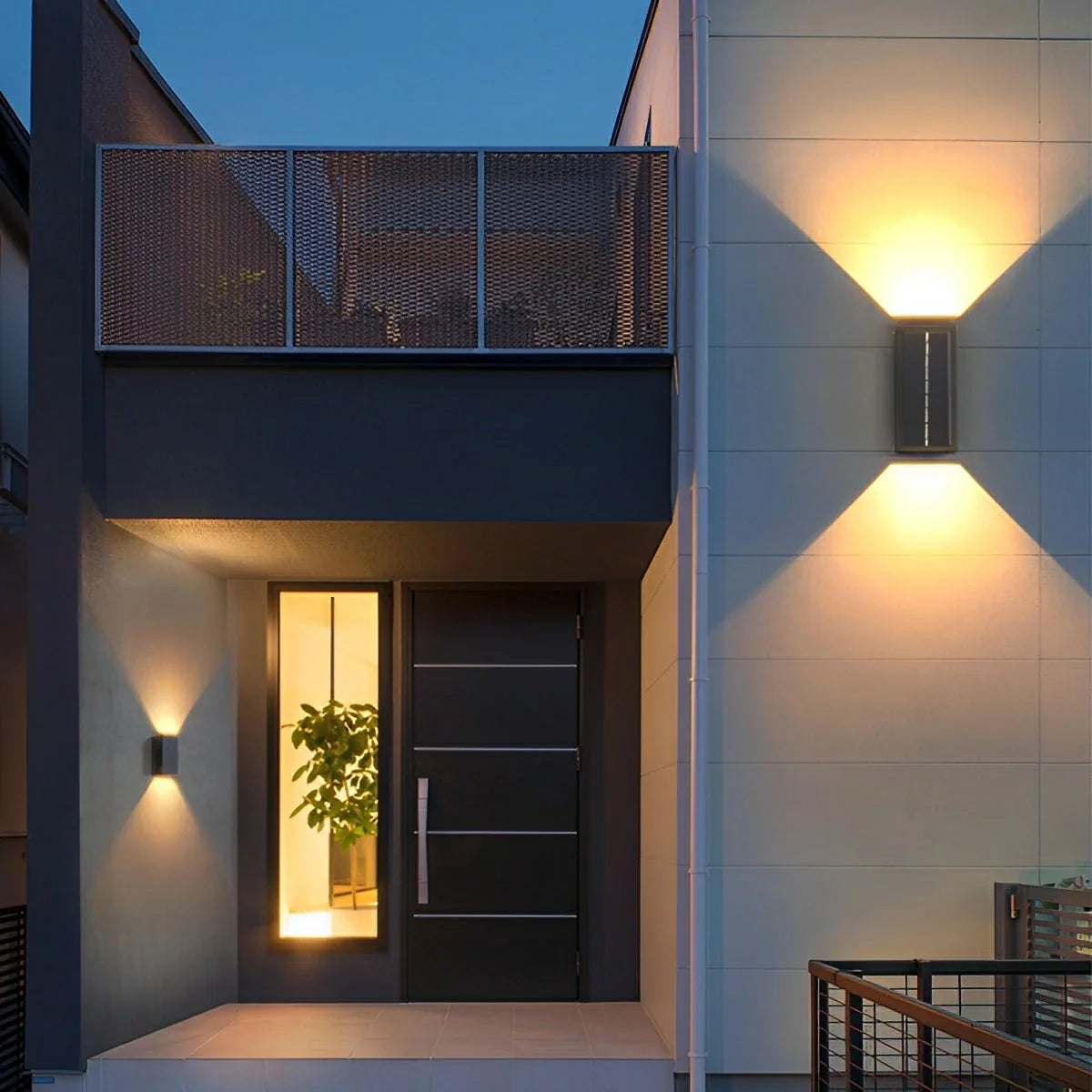 Up Down Solar Wall Light with Dual Direction LED, Remote Control, IP65 Waterproof, Warm White 3000K 5