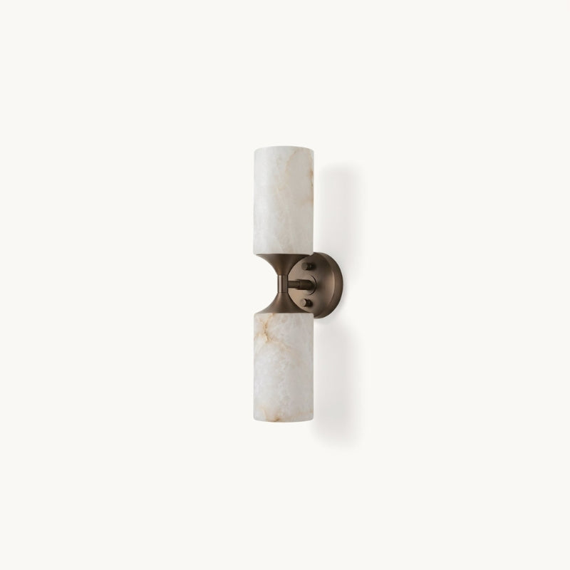 Veyron | Alabaster Wall Sconce with Stainless Steel Frame