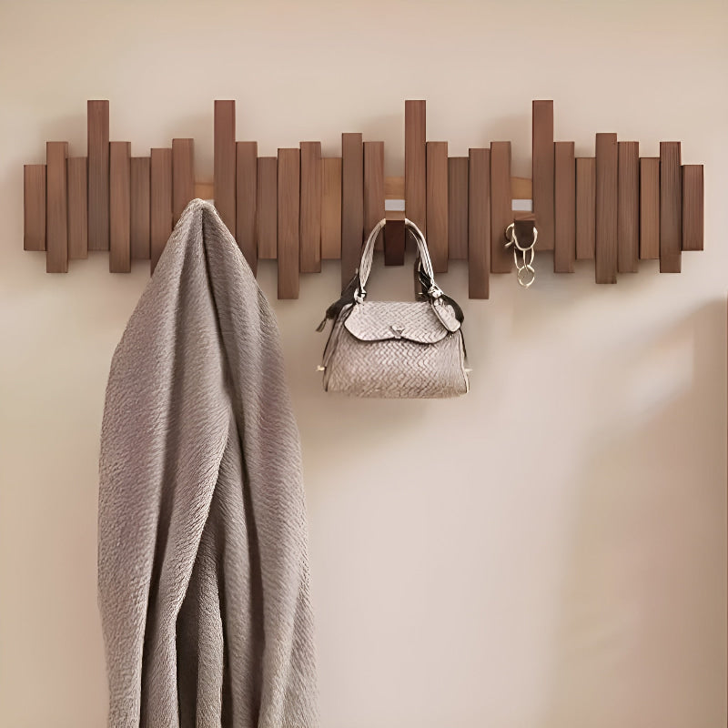 Virel Elegant Wooden Wall Coat Rack for Space-Saving Storage 121