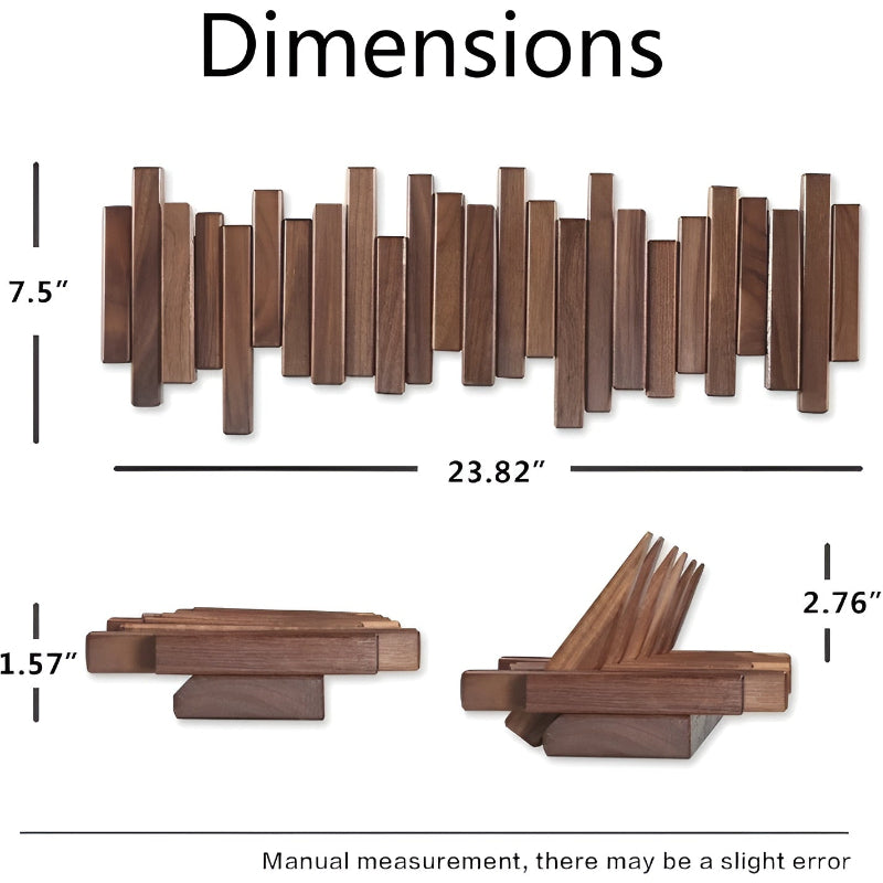 Virel Elegant Wooden Wall Coat Rack for Space-Saving Storage 51
