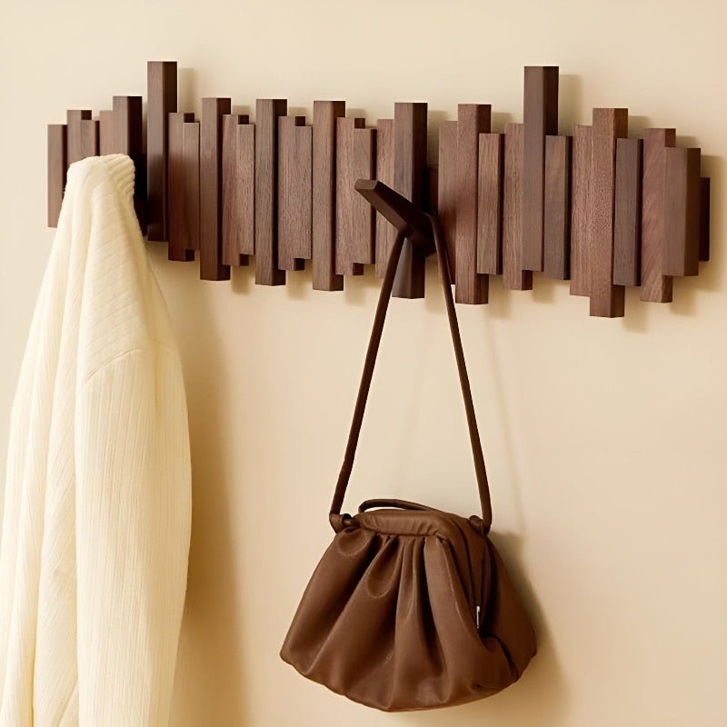 Virel Elegant Wooden Wall Coat Rack for Space-Saving Storage 71