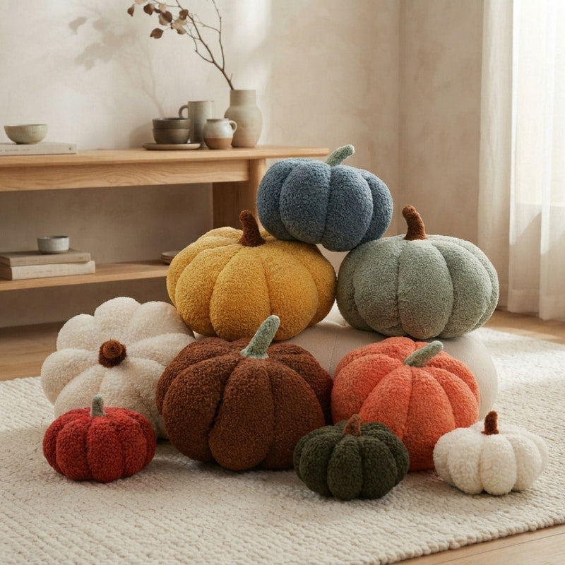 Virella | Pumpkin Plush Cushion for Cosy Sofa Décor