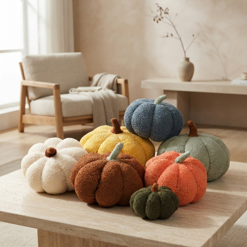 Virella | Pumpkin Plush Cushion for Cosy Sofa Décor