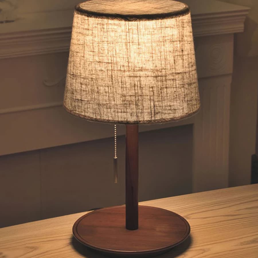WalnutGlow | Elegant Scandinavian Minimalist Bedside Table Lamp 1