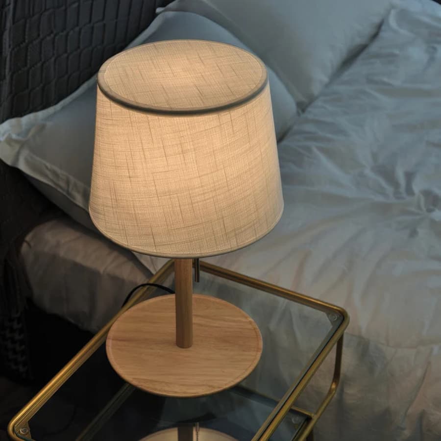 WalnutGlow | Elegant Scandinavian Minimalist Bedside Table Lamp 2