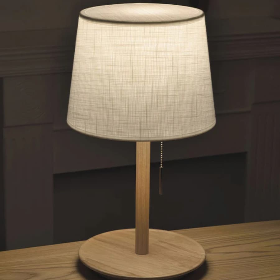 WalnutGlow | Elegant Scandinavian Minimalist Bedside Table Lamp 4