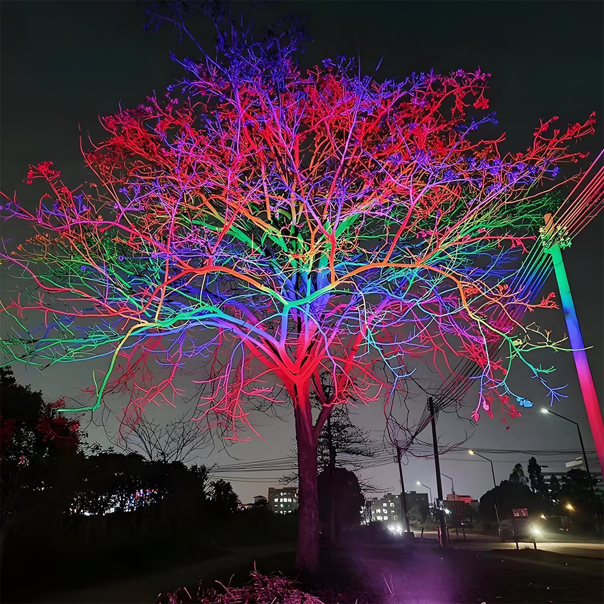 Waterproof RGB LED Outdoor Spotlight with IP65 Rating – Durable Die-Cast Aluminum Landscape Lighting for Security and Decoration 1