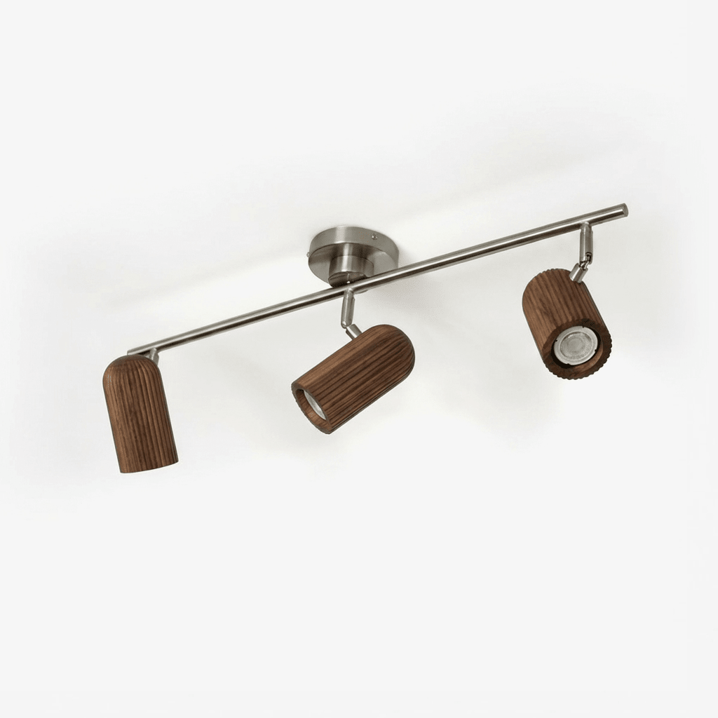 WoodenAura | Stylish Adjustable LED Ceiling Light Fixture with Three Heads 1