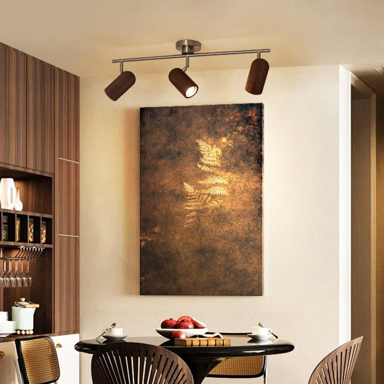 WoodenAura | Stylish Adjustable LED Ceiling Light Fixture with Three Heads 7
