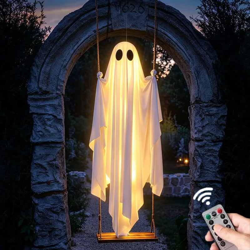 Wraith Halloween Ghost Decoration with LED String Lights for Outdoor Display 0