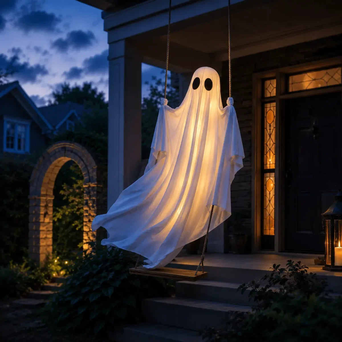 Wraith Halloween Ghost Decoration with LED String Lights for Outdoor Display 1