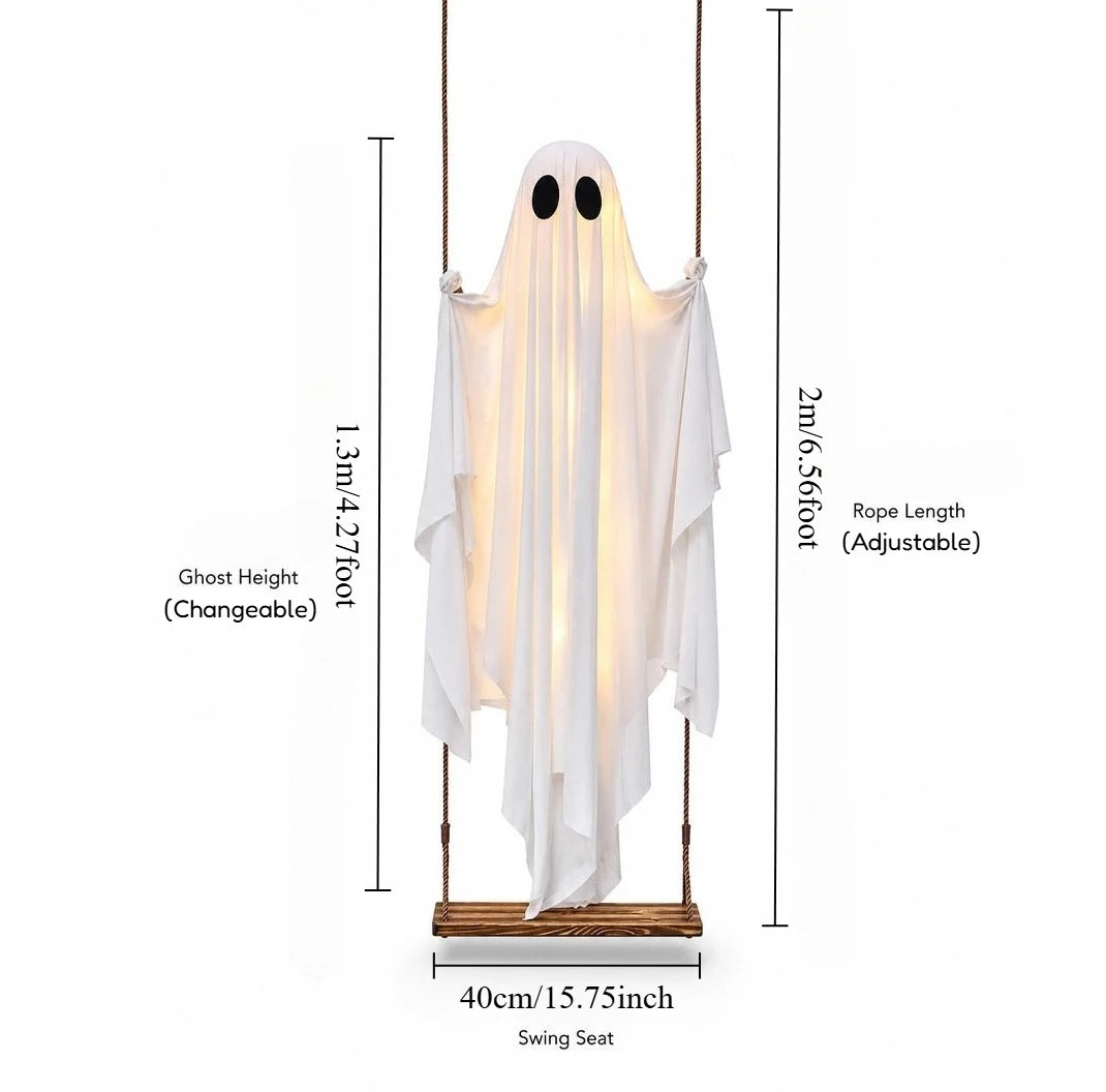 Wraith Halloween Ghost Decoration with LED String Lights for Outdoor Display 5