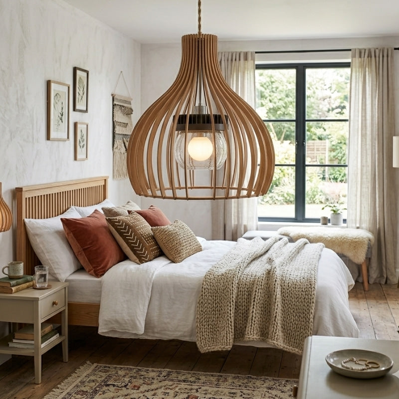 Zenorae | Nari Wooden Pendant Light for Nordic Modern Interiors
