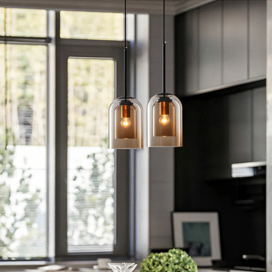 Zenvia | Double-Shade Glass Pendant Light for Warm Ambient Elegance 3