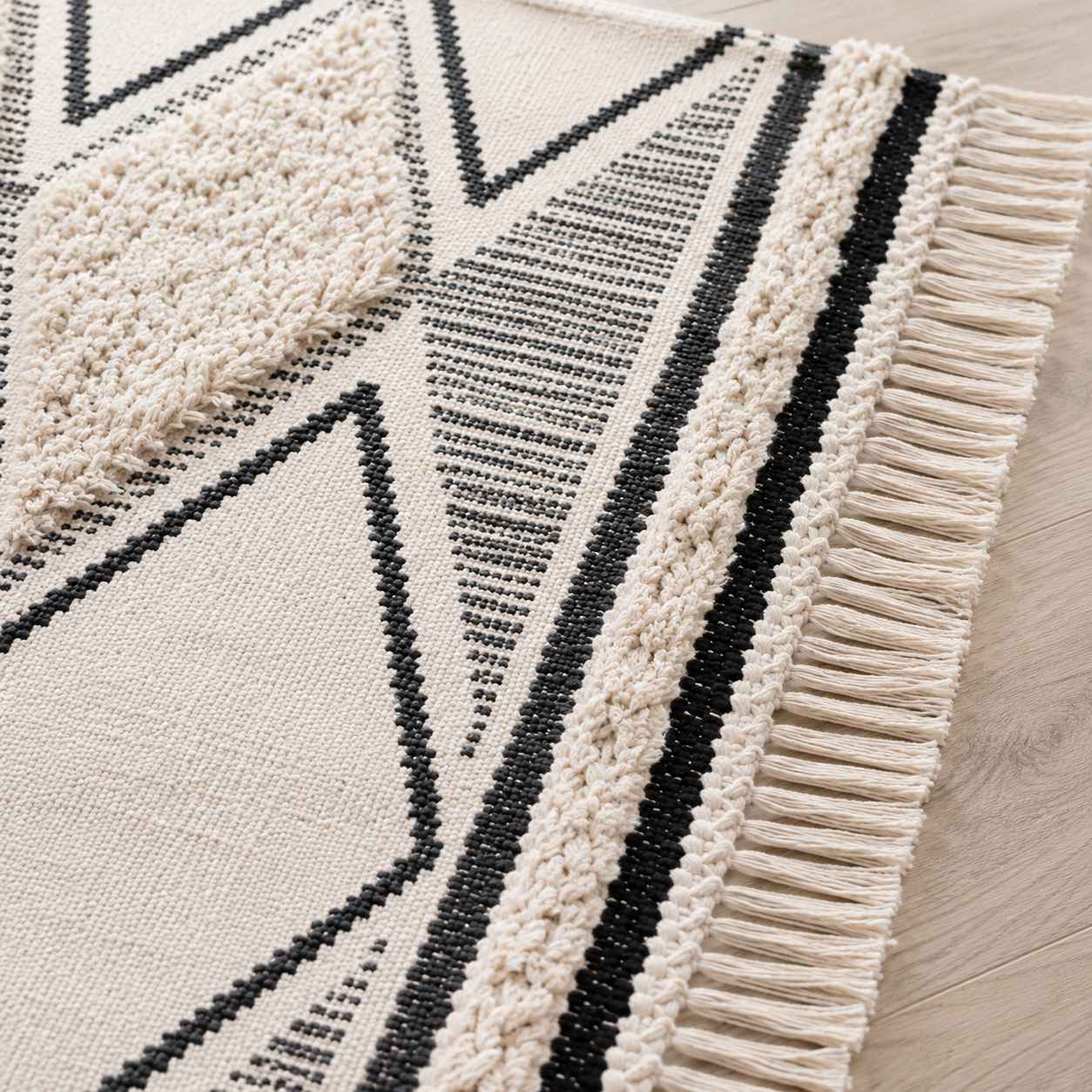 Amina Tufted Cotton  Rug | 60 × 180 cm Accent Rug | Moroccan Style