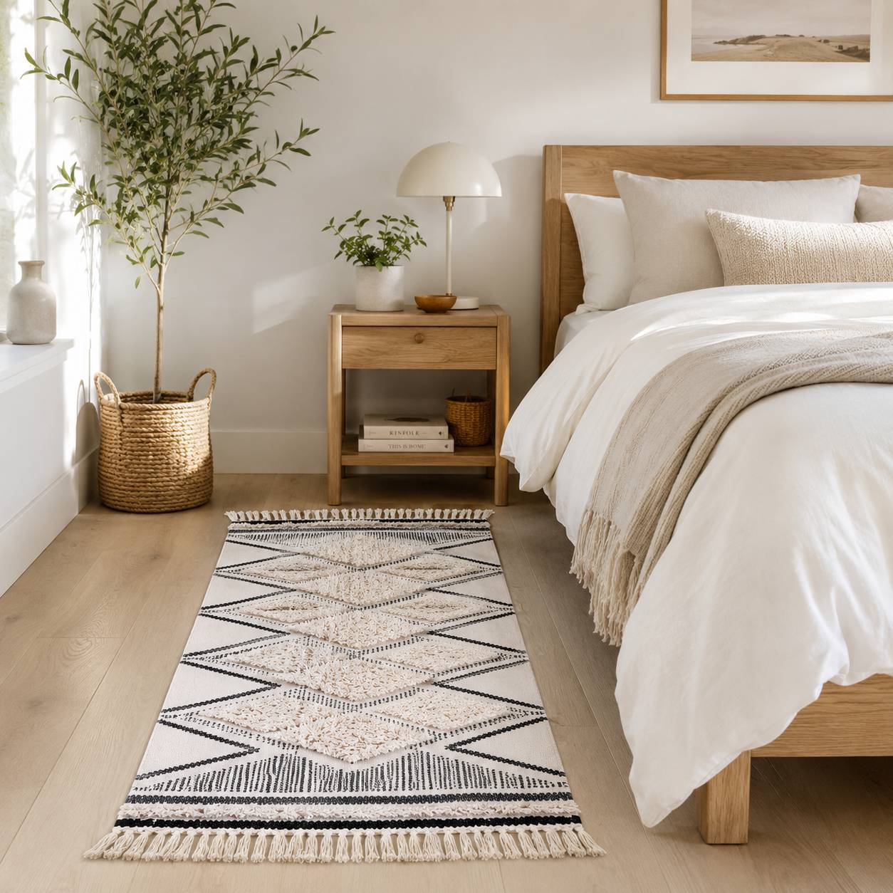 Amina Tufted Cotton  Rug | 60 × 180 cm Accent Rug | Moroccan Style