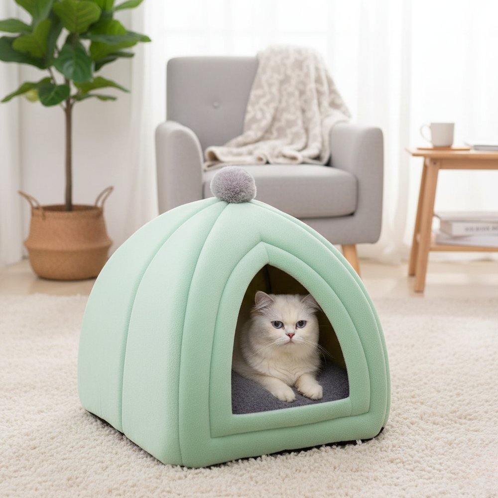 Cozyden Pet Cave | Warm All-Season Enclosed Pet Bed for Cats and Dogs